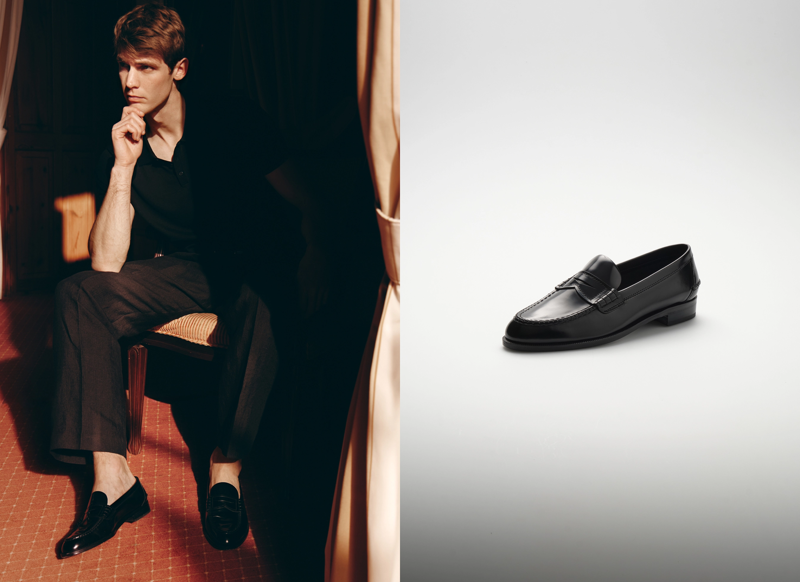 Man wearing moccasins in a smart business look