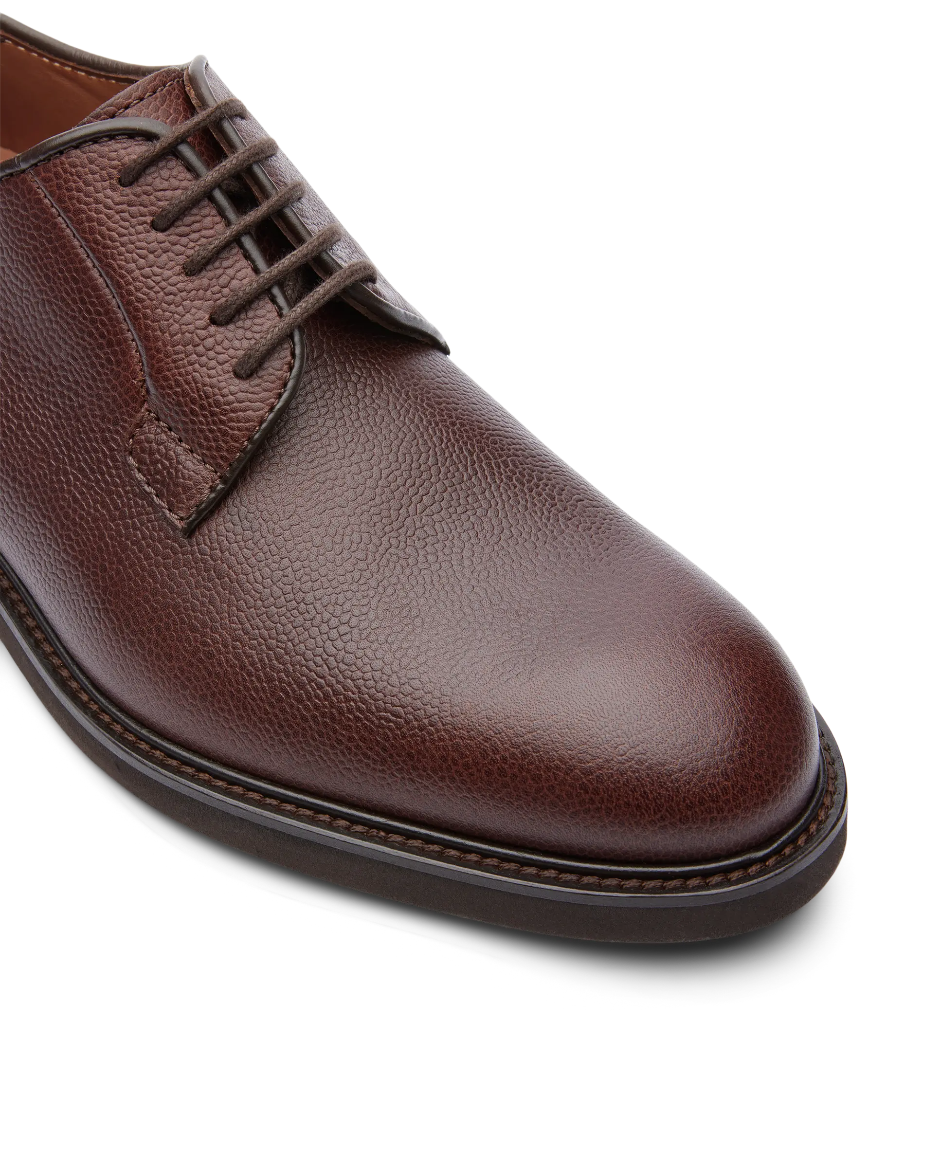 Brown Embossy Grain Calf Derby