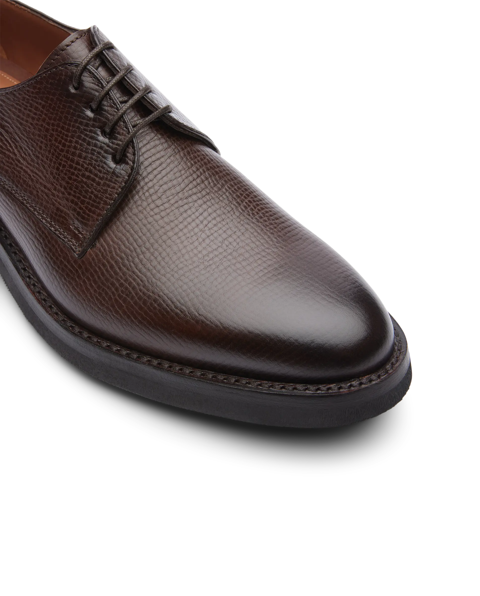 Brown Embossy Grain Calf Derby