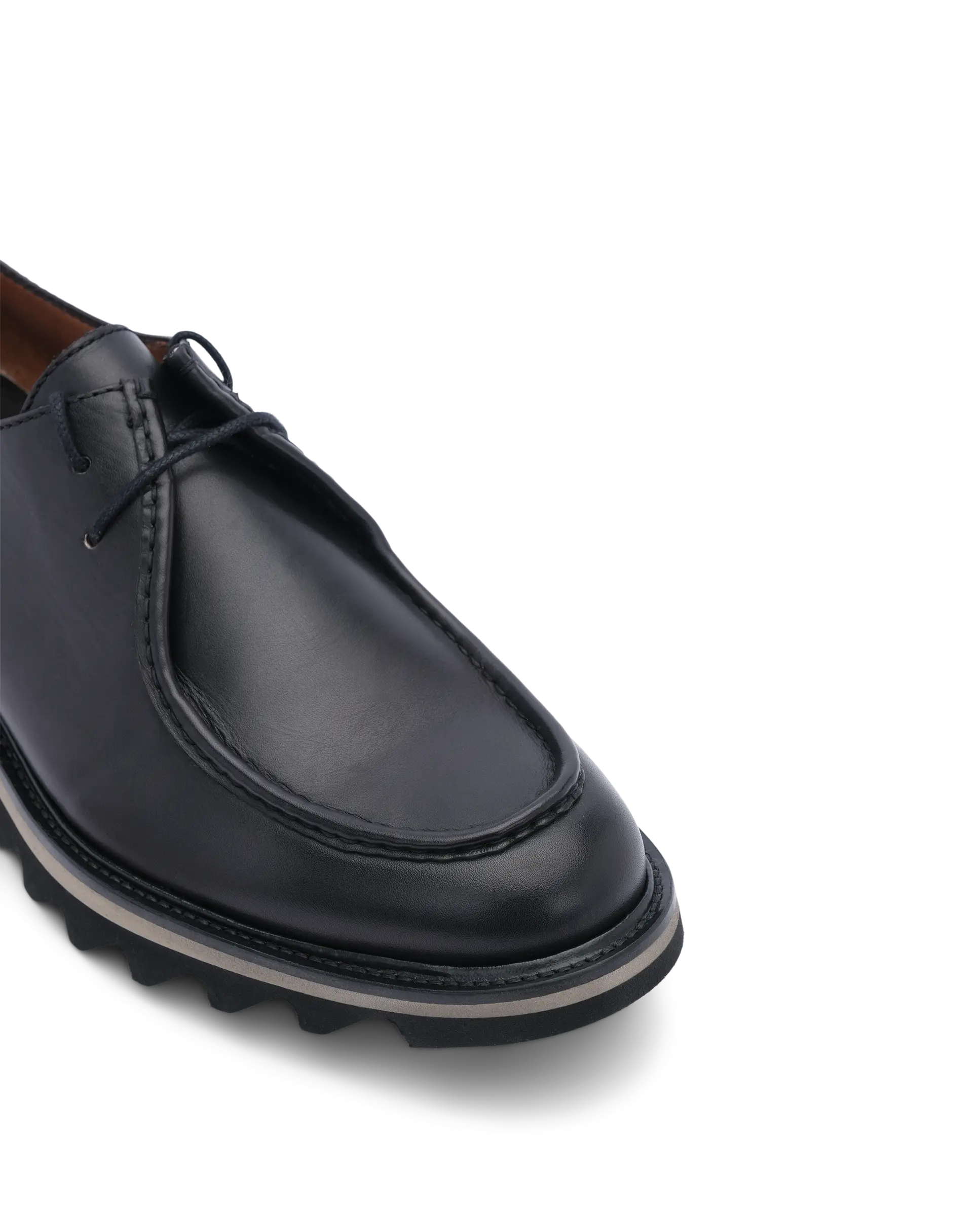 4003-Black Cow Leather Formal Loafer Style in Rubber sole – DeVogue