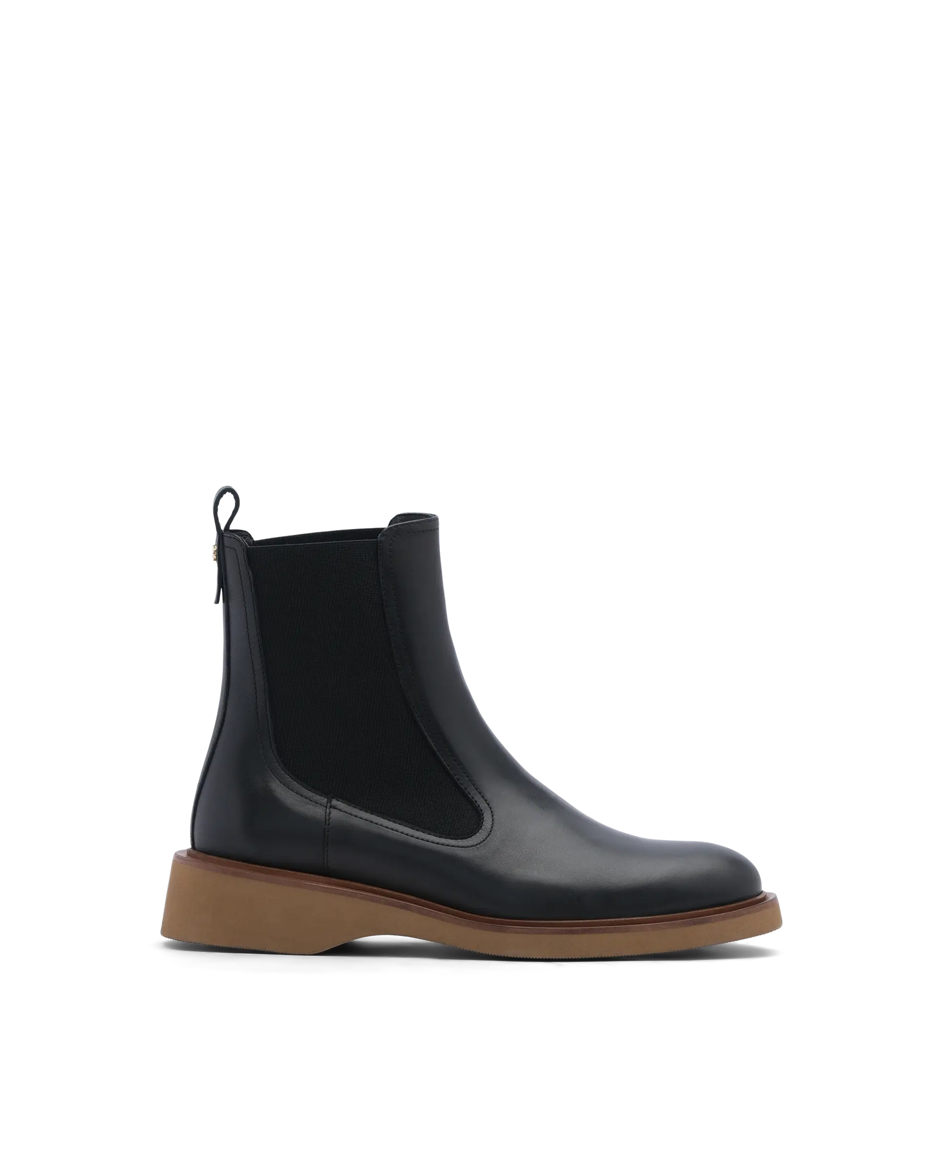 Black Plain Calf Ankle Boots